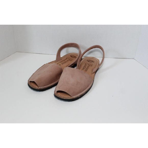 The Spanish Sandal Co. Peep Toe Tan Nubuck Sandals Size 41 US Size 10 H14896 - Picture 2 of 11